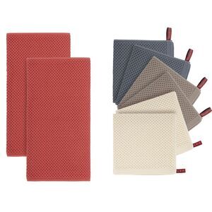 Waffle Weave Kitchen Towel and Dishcloth Set Absorbent Dishcloths Mixed Color